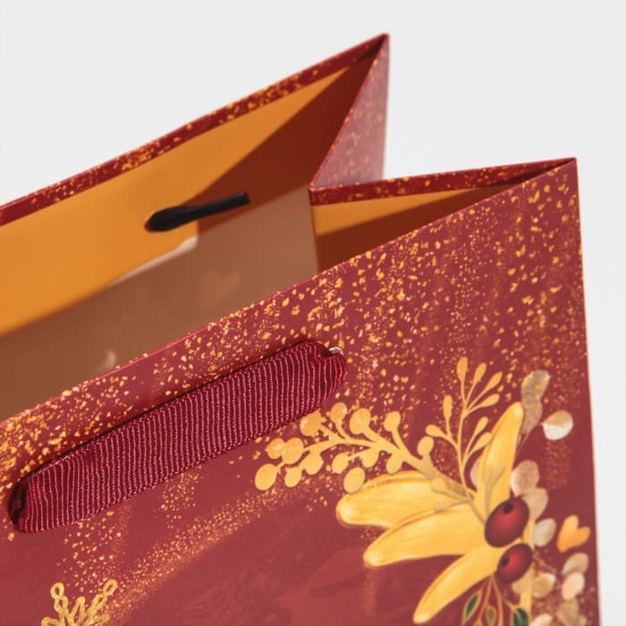 Пакет подарочный новогодний ламинированный «С Новым годом», MS 18×23×10 см