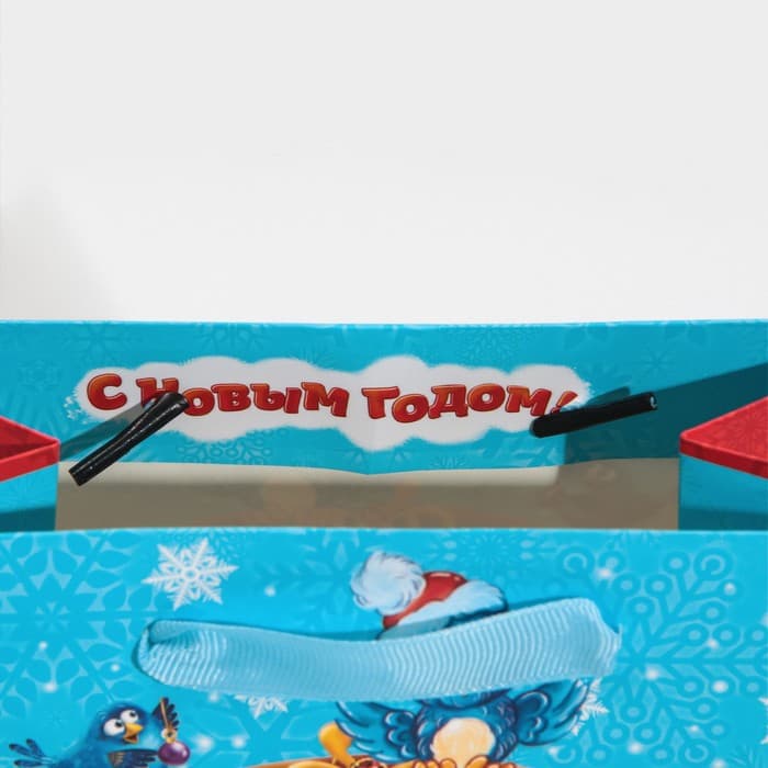 Пакет подарочный новогодний ламинированный «Лесные зверушки», MS 18×23×10 см