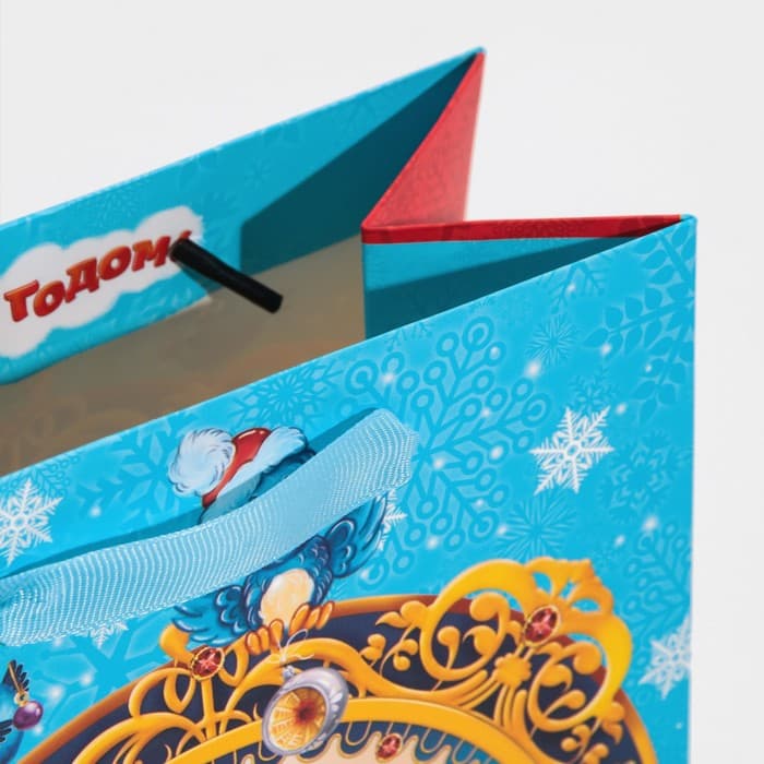 Пакет подарочный новогодний ламинированный «Лесные зверушки», MS 18×23×10 см