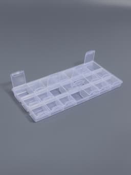 Органайзер для хранения мелочей, 21 отделение, 21.5×10.5×1.9 см, прозрачный