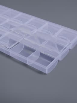 Органайзер для хранения мелочей, 21 отделение, 21.5×10.5×1.9 см, прозрачный