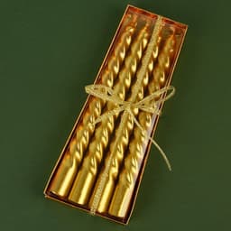 Набор свечей витых «Счастливого Нового года и Рождества», 4 шт., золотые, 6.8×16×2 см