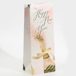 Пакет новогодний подарочный под бутылку Happy New Year, 13 х 36 х 10 см