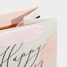 Пакет новогодний подарочный под бутылку Happy New Year, 13 х 36 х 10 см