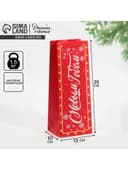 Пакет подарочный под бутылку новогодний «С Новым годом!», 13×35×10 см