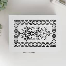 Шкатулка для украшений «Белые ажурные узоры», дерево, с делениями, 17×24×7 см, МИКС