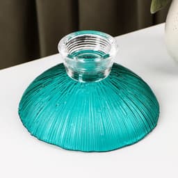 Ваза стеклянная для фруктов «Фейерверк», 350 мл, 15×7.5 см, изумрудная