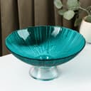 Ваза для фруктов «Фейерверк», 1.4 л, 25×10 см, стекло, цвет изумрудный