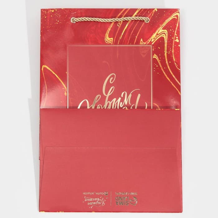 Пакет подарочный новогодний ламинированный «С Новым годом», 21×30×15 см