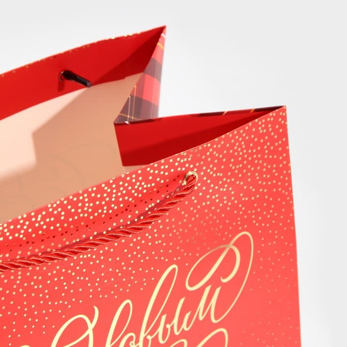 Пакет подарочный новогодний ламинированный «С Новым годом», 25×23×18 см