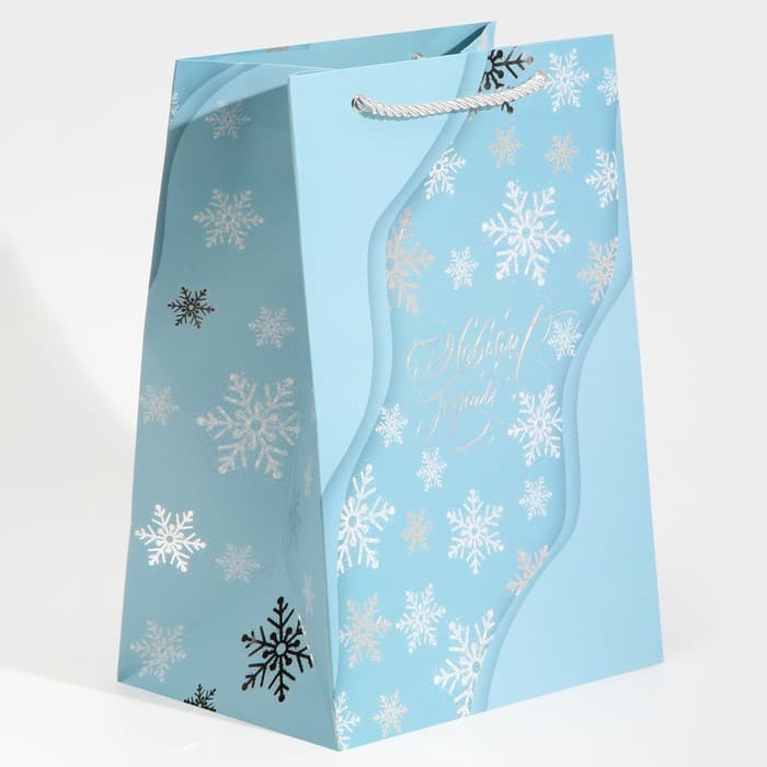 Пакет подарочный новогодний ламинированный «С Новым годом», 21×30×15 см