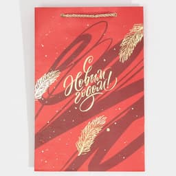 Пакет подарочный новогодний ламинированный «С Новым годом», 23×35×20 см