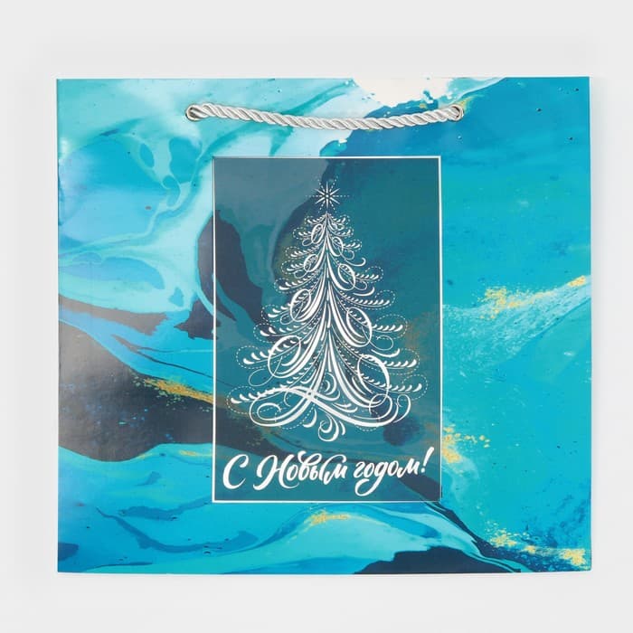 Пакет подарочный новогодний ламинированный «С Новым годом», 25×23×18 см