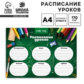 Расписание уроков «Школьная пора» А4