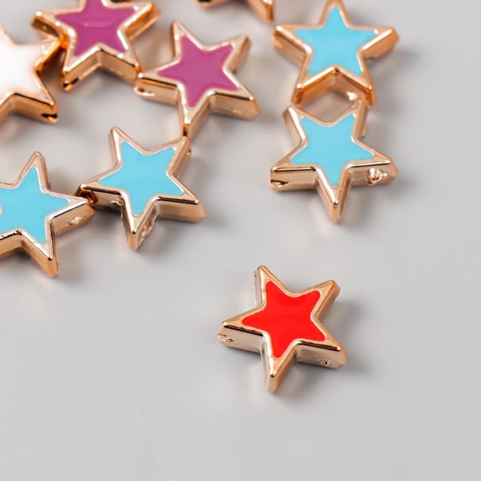 Набор бусин для рукоделия и плетения «Арт Узор. Звёзды, яркий глянец», 10 шт. 1.1×1.1 см, МИКС