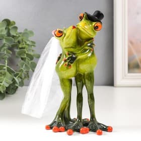 Фигурка полистоун лак «Лягушачья свадьба», 17×9.6×8 см