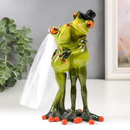 Фигурка полистоун лак «Лягушачья свадьба», 17×9.6×8 см