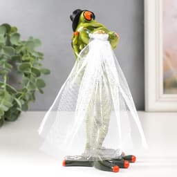 Фигурка полистоун лак «Лягушачья свадьба», 17×9.6×8 см