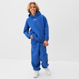 Костюм детский (худи, брюки) MINAKU: Basic Line KIDS, oversize, синий, рост 104 см