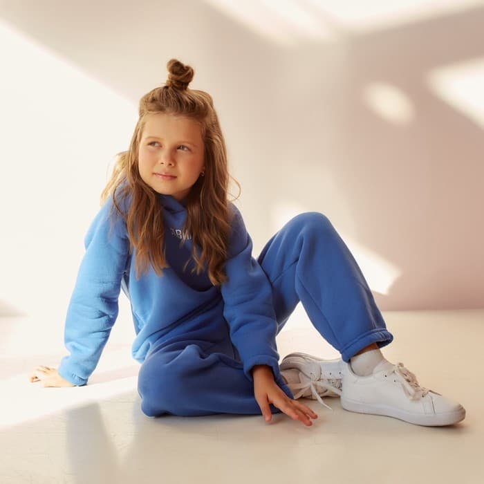 Костюм детский (худи, брюки) MINAKU: Basic Line KIDS, oversize, синий, рост 152 см