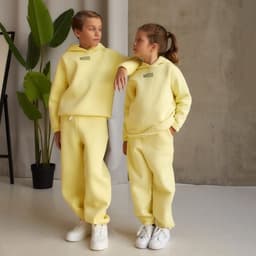 Костюм детский (худи, брюки) MINAKU: Basic Line KIDS, oversize, жёлтый, рост 146 см