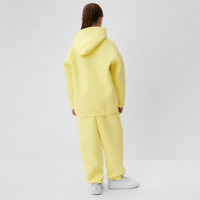 Костюм детский (худи, брюки) MINAKU: Basic Line KIDS, oversize, жёлтый, рост 146 см