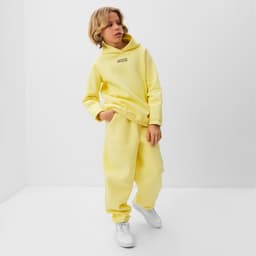 Костюм детский (худи, брюки) MINAKU: Basic Line KIDS, oversize, жёлтый, рост 146 см
