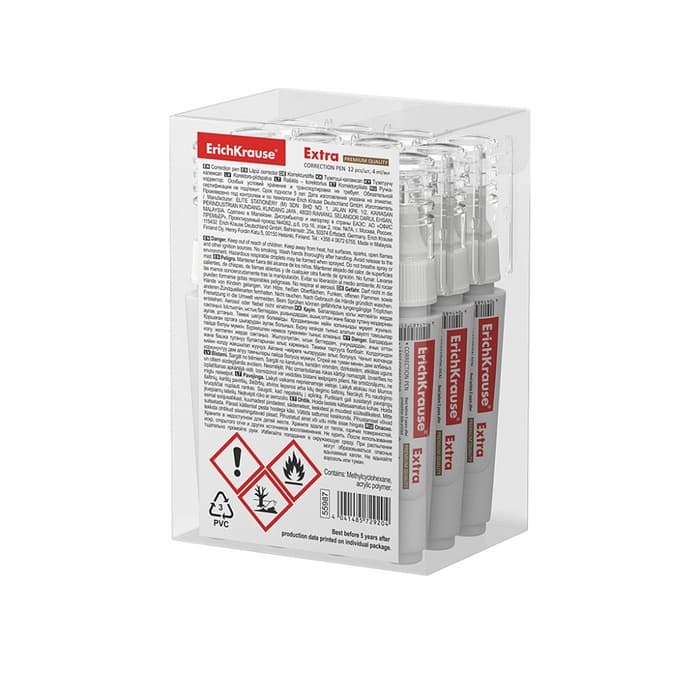 Ручка-корректор 4 мл, ErichKrause Extra, металлический наконечник, на основе растворителя