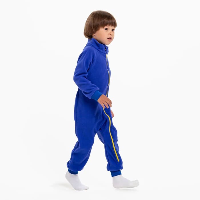 Комбинезон для мальчика флисовый, жёлто-синий, рост 80-86 см