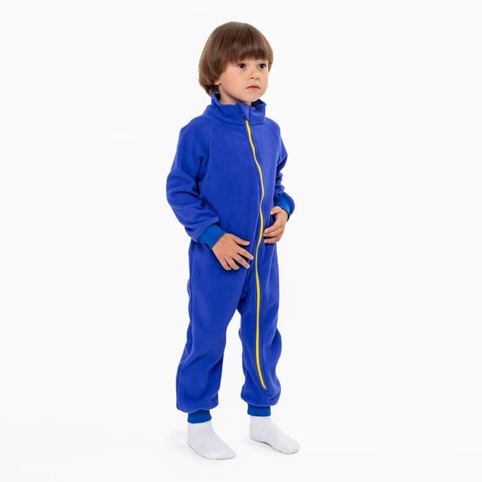 Комбинезон для мальчика флисовый, жёлто-синий, рост 86-92 см