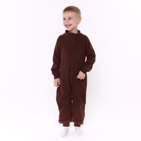 Комбинезон для мальчика флисовый, коричневый, рост 92-98 см