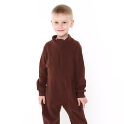 Комбинезон для мальчика флисовый, коричневый, рост 92-98 см