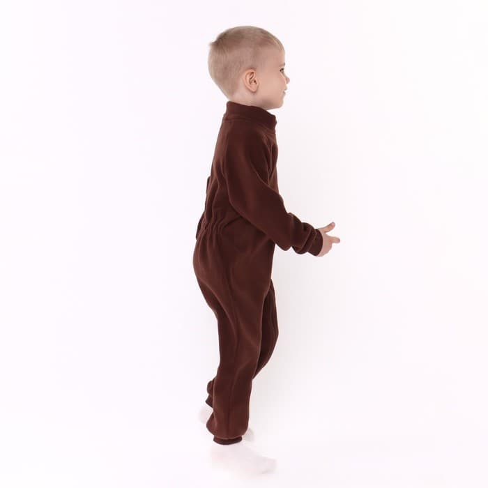 Комбинезон для мальчика флисовый, коричневый, рост 98-104 см
