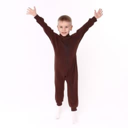 Комбинезон для мальчика флисовый, коричневый, рост 98-104 см
