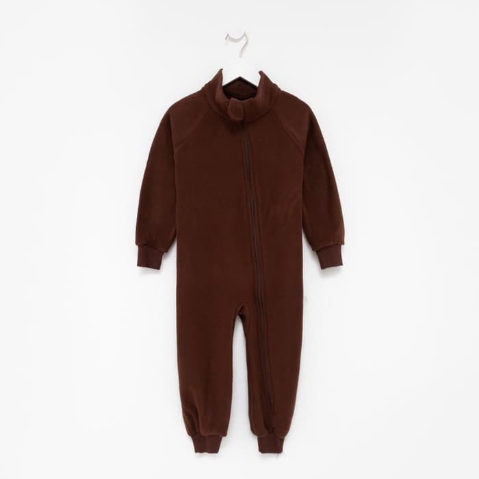 Комбинезон для мальчика флисовый, коричневый, рост 98-104 см