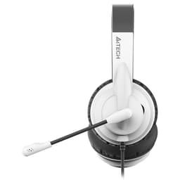 Наушники A4Tech HU-10, компьютерные, микрофон, 100 дБ, 32 Ом, USB, 2 м, белые