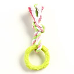 Игрушка жевательная с канатом «Кусочек солнца», 8 см, жёлтая