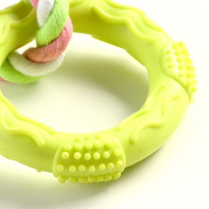 Игрушка жевательная с канатом «Кусочек солнца», 8 см, жёлтая