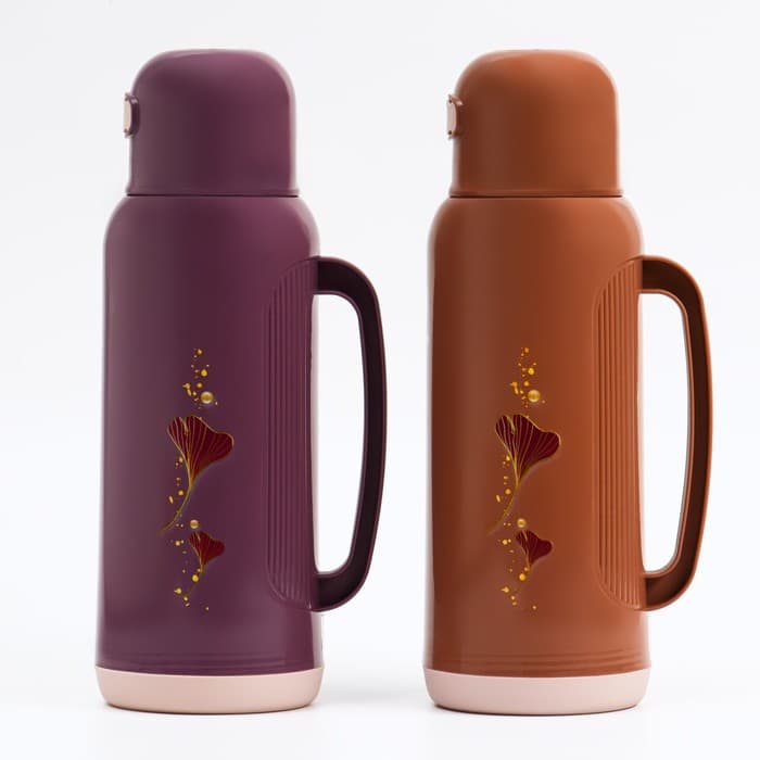 Термос 2 л, со стеклянной колбой, сохраняет тепло 24 ч, цвет МИКС