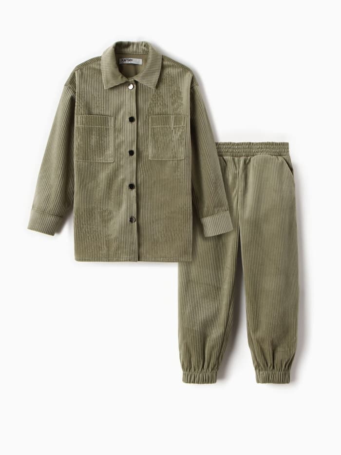 Костюм для девочки KAFTAN Velvet, размер 30 (98-104 см), зелёный