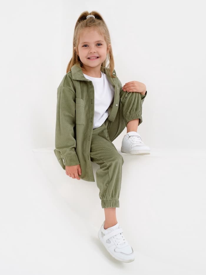 Костюм для девочки KAFTAN Velvet, размер 32 (110-116 см), зелёный