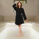 Халат махровый женский «Экономь и Я», размер 50-52, 100% хлопок с AIRO, 320 г/м², чёрный