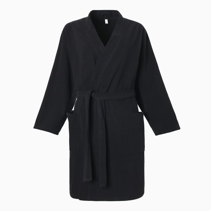 Халат махровый женский «Экономь и Я», размер 50-52, 100% хлопок с AIRO, 320 г/м², чёрный