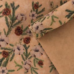 Упаковочная бумага на Новый год крафтовая «Шишки», 70×100 см