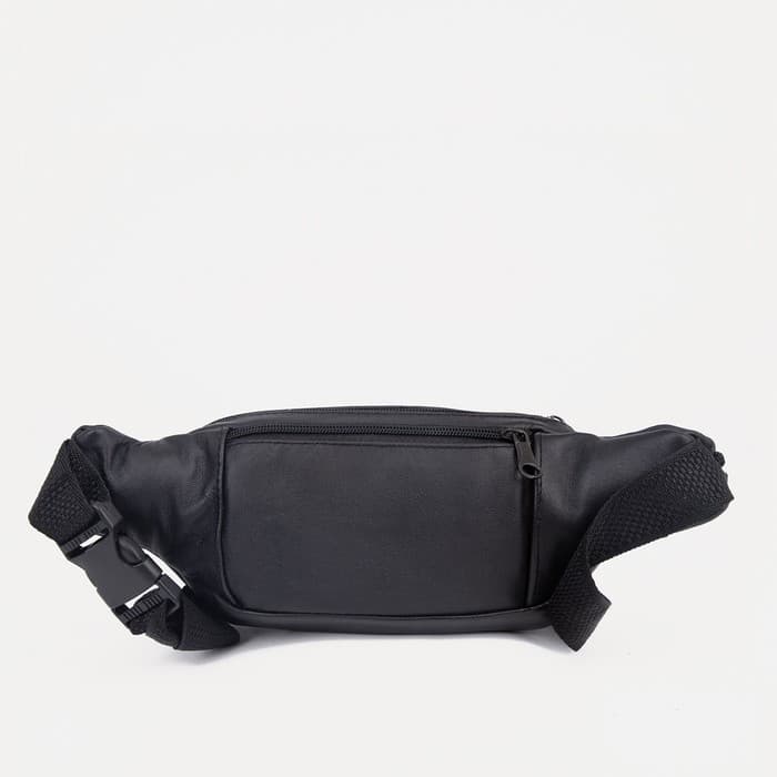 Сумка поясная на молнии, 7×33×12 см, чёрная