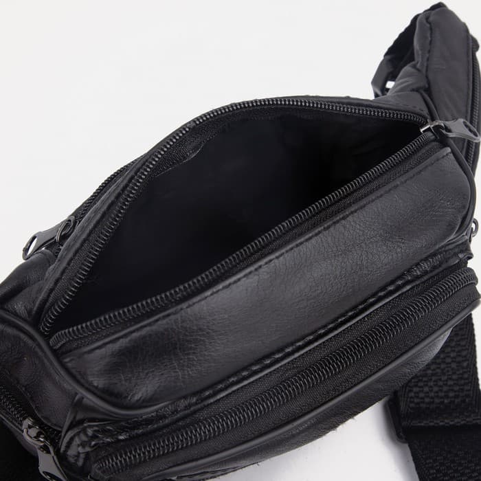 Сумка поясная на молнии, 7×33×12 см, чёрная