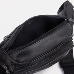 Сумка поясная на молнии, 7×33×12 см, чёрная