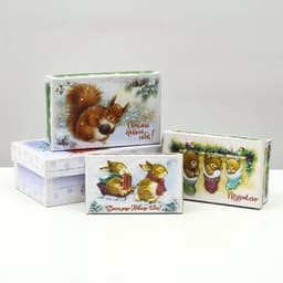 Коробки подарочные новогодние набор «Счастья в Новом году», 10 в 1, 30.5×19.5×12- 12×7×4 см