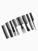Набор расчёсок, 8 предметов, чёрный