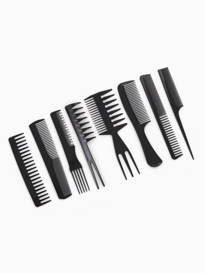 Набор расчёсок, 8 предметов, чёрный